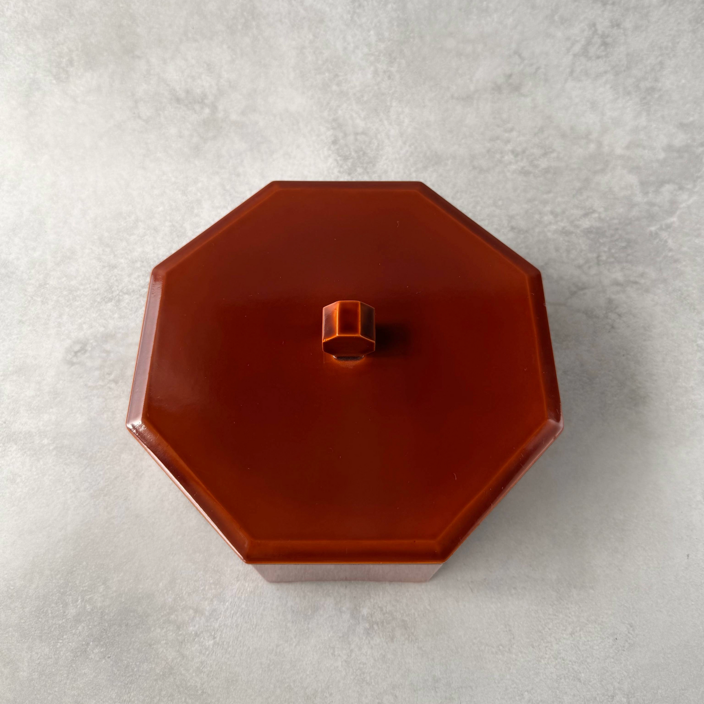 蓋付き八角漆器|ヴィンテージ漆器|17cmの伝統的な食器