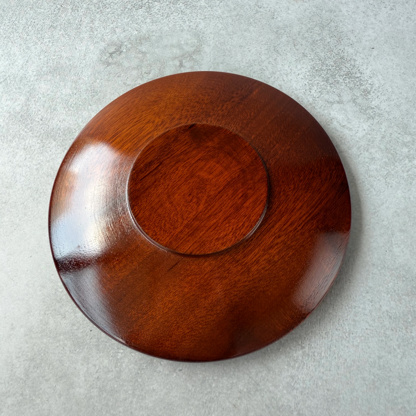 Set of 5 Vintage Japanese Lacquered Coasters | Hand-Carved Natural Wood Tea Saucers Japanese Lacquerware Tea Coasters | Set of 5 Natural Wood Petal-Shaped Plates