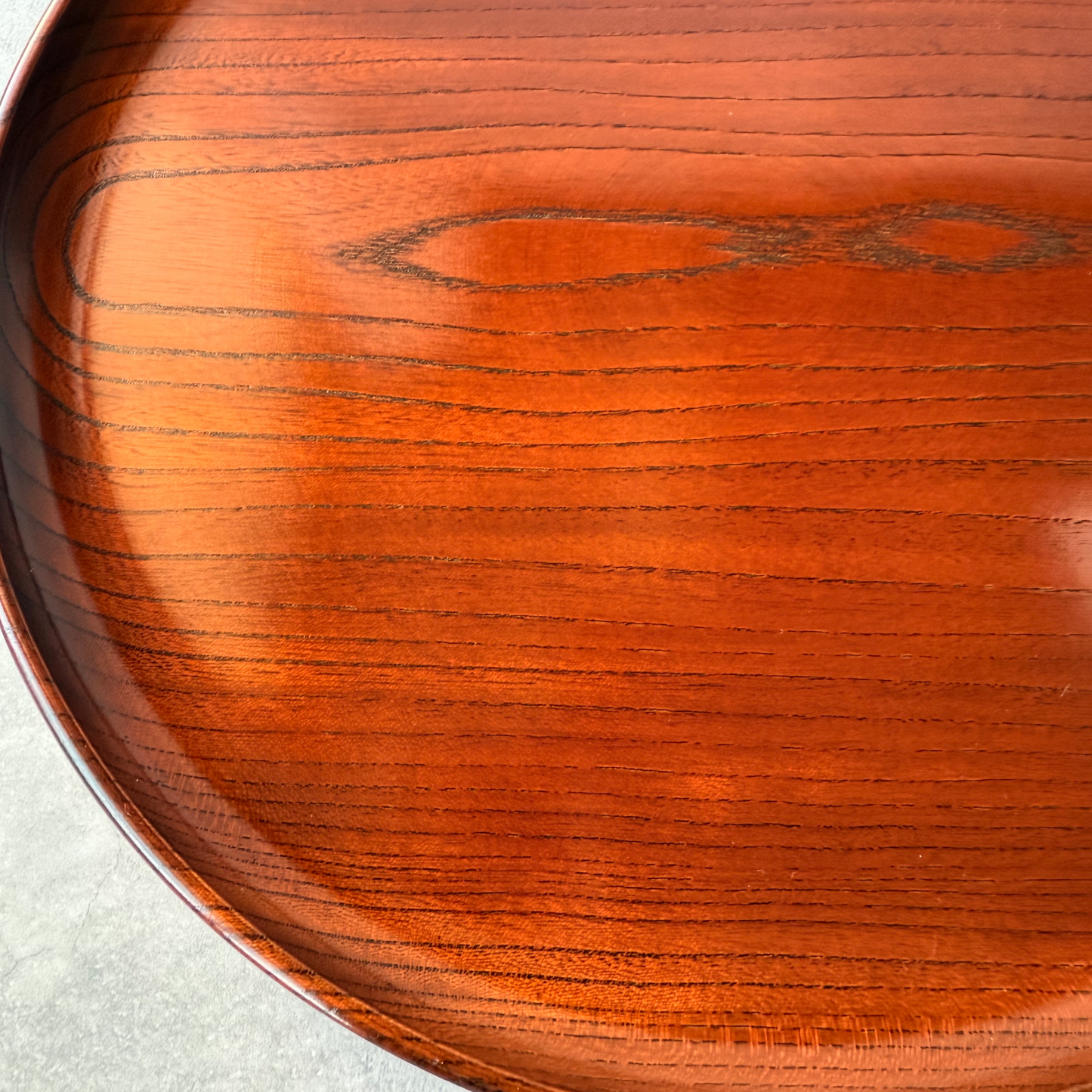 Japanese Zelkova Wood Tray | Odawara Craft Since 14th Century | Lacquered Serving Tray (11.8in)