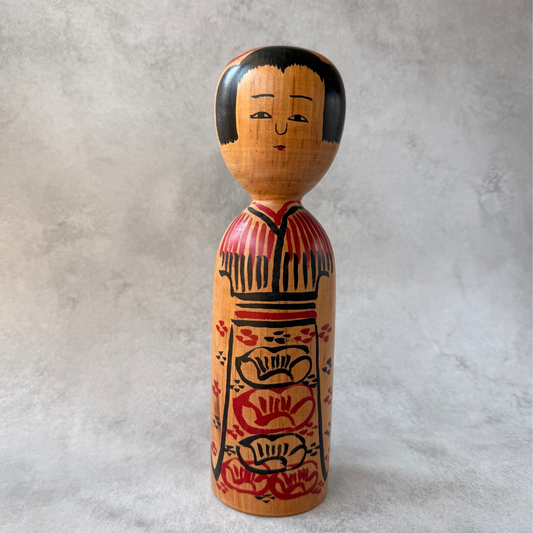 Vintage Japanese Kokeshi Doll by Kyutaro Ogura (1906–1998) | Late Work (Age 83) | 29cm Large | Kijiyama Tradition | Signed | Showa Era Folk Art