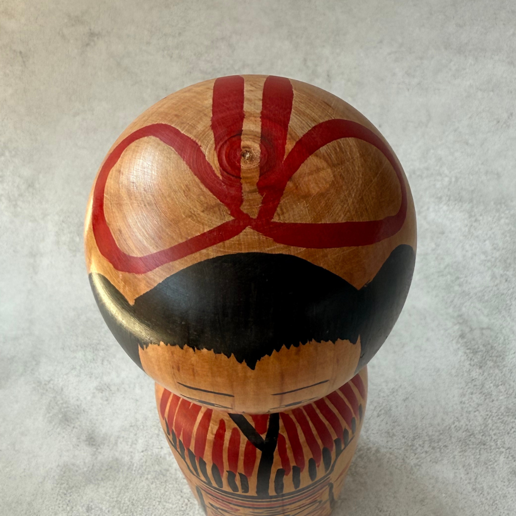 Vintage Japanese Kokeshi Doll by Kyutaro Ogura (1906–1998) | Late Work (Age 83) | 29cm Large | Kijiyama Tradition | Signed | Showa Era Folk Art