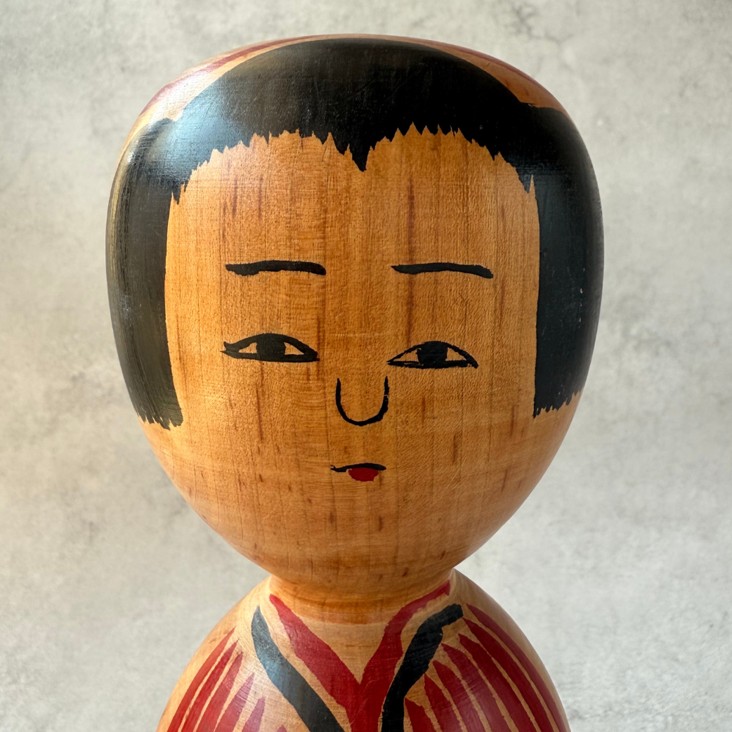 Vintage Japanese Kokeshi Doll by Kyutaro Ogura (1906–1998) | Late Work (Age 83) | 29cm Large | Kijiyama Tradition | Signed | Showa Era Folk Art