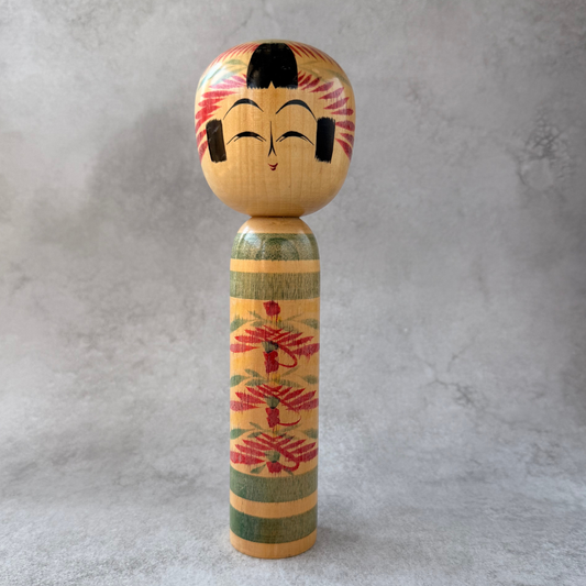 Vintage Kokeshi Doll by Kazuo Sato (1942–2017) | Akiu, Sendai | Traditional Togatta Style | 24cm Japanese Wooden Folk Art
