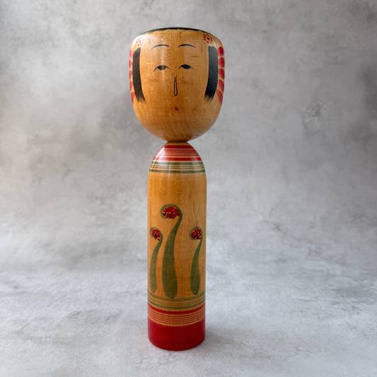 Vintage Zao Takayu Kokeshi Doll by Shizuo Ariji - 10" Hand-Painted Folk Art(1970s) - Rare Japanese Folk Art 10"