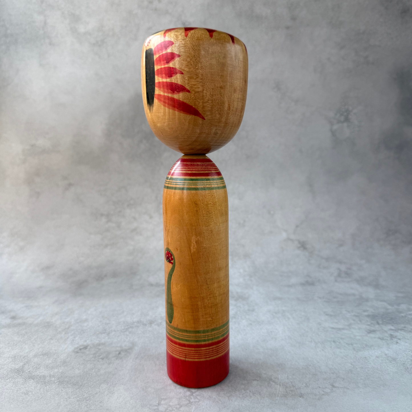 Vintage Zao Takayu Kokeshi Doll by Shizuo Ariji - 10" Hand-Painted Folk Art(1970s) - Rare Japanese Folk Art 10"