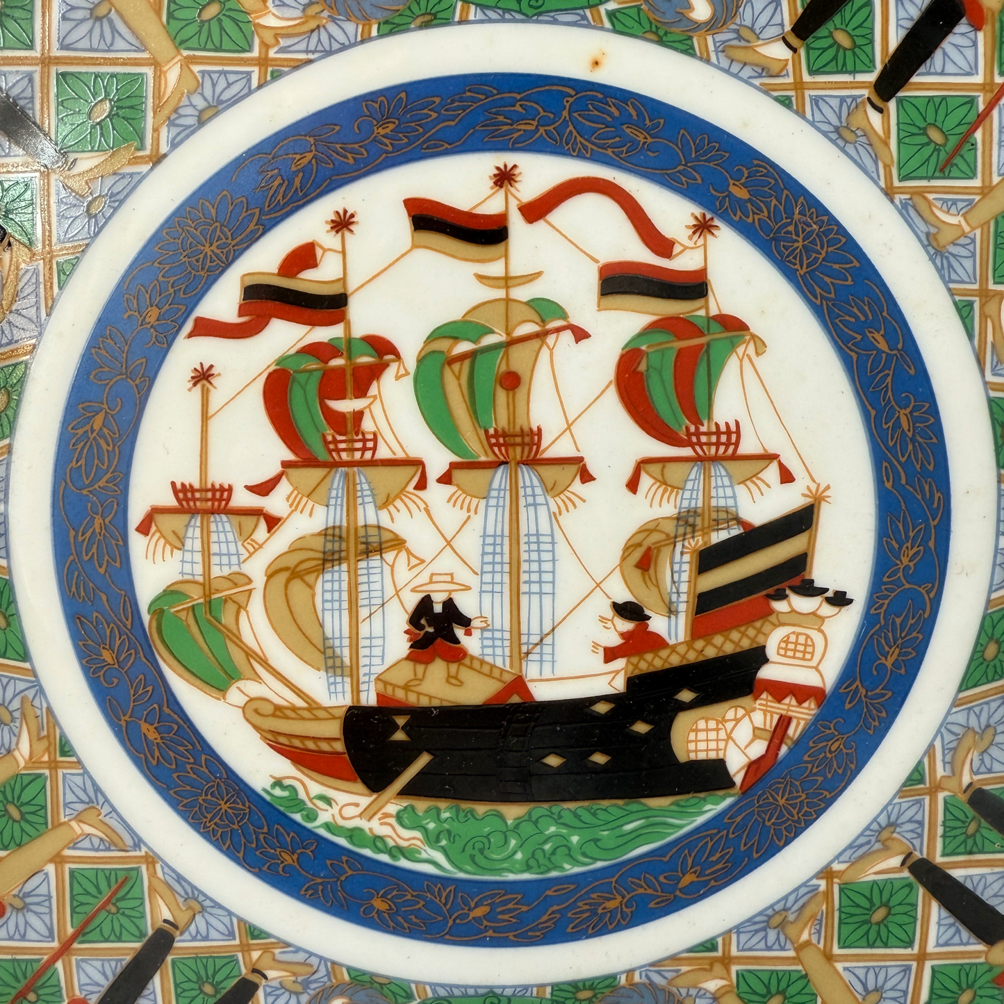 Yokohama Story Decorative Plate – Showa Era Japanese Export Style (12 inch / 30.5 cm)