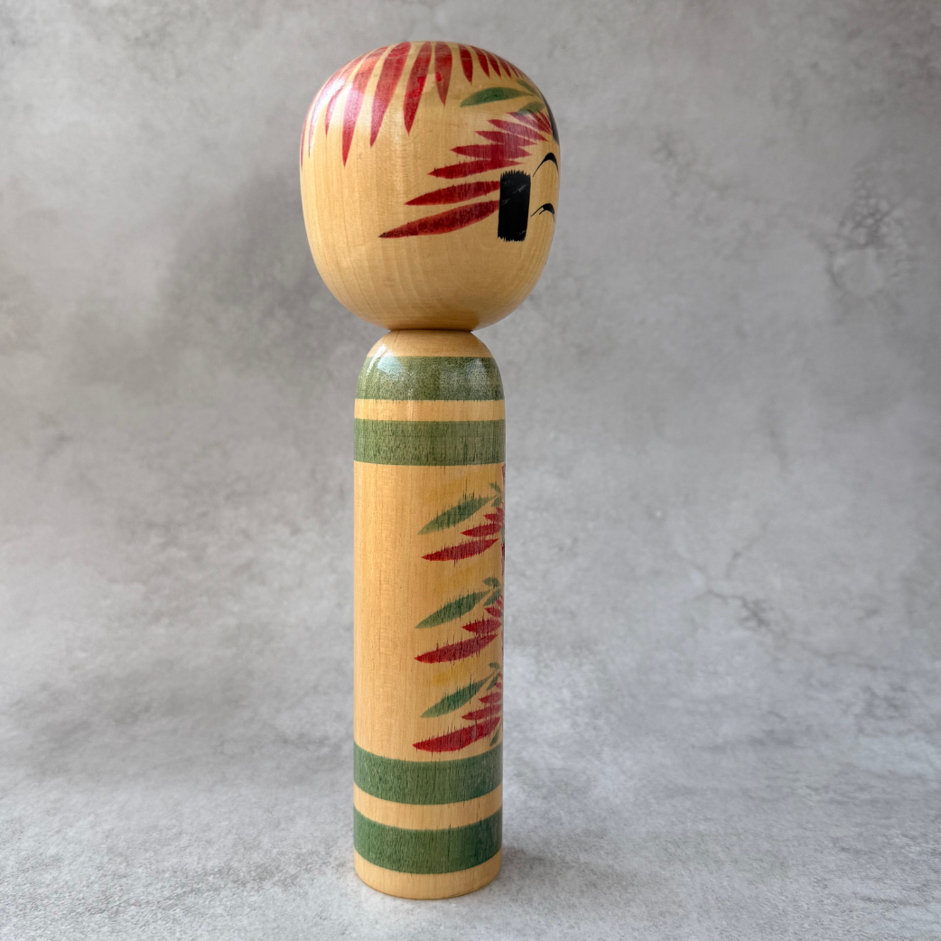 Vintage Kokeshi Doll by Kazuo Sato (1942–2017) | Akiu, Sendai | Traditional Togatta Style | 24cm Japanese Wooden Folk Art