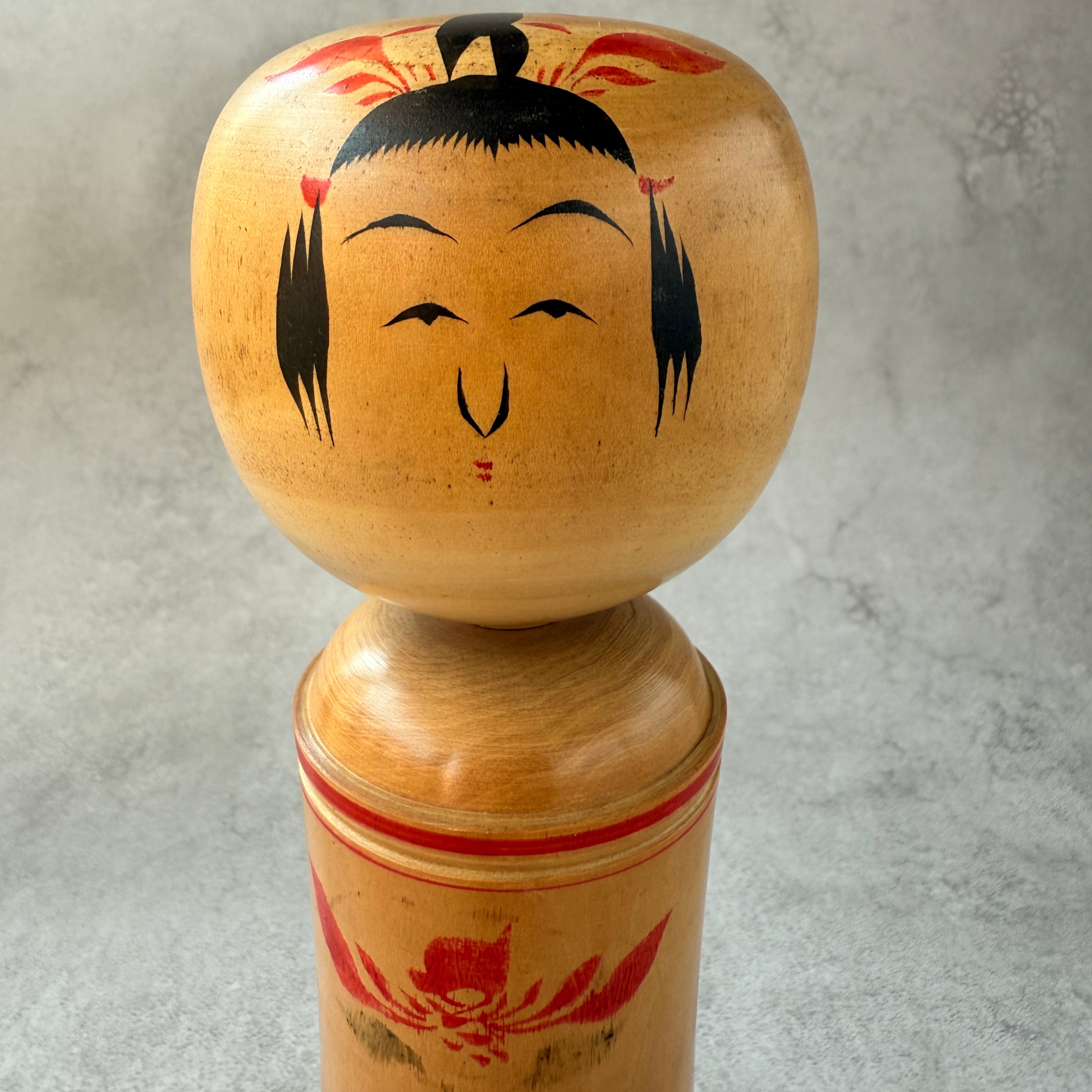 Vintage Shoji Sakurai Naruko Kokeshi Doll hand-painted wood