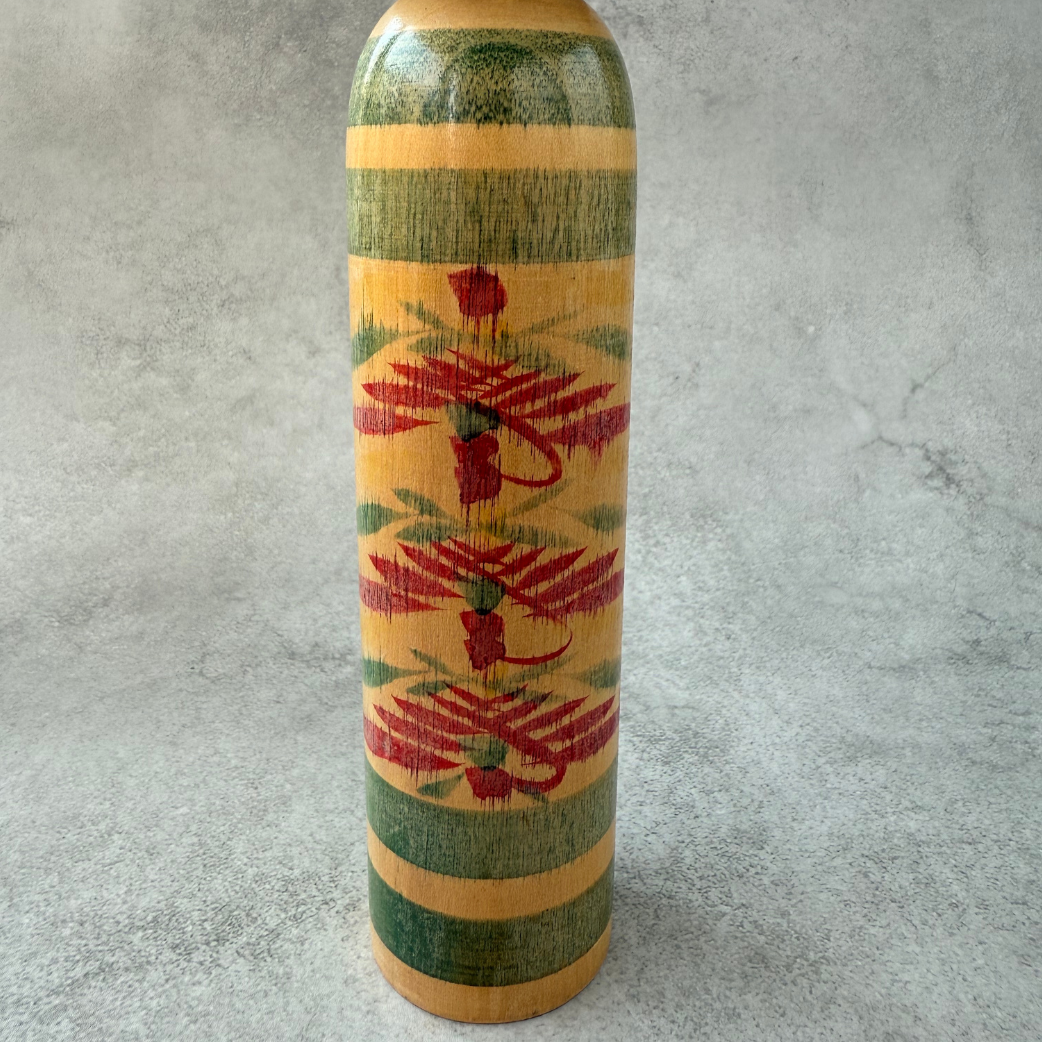 Vintage Kokeshi Doll by Kazuo Sato (1942–2017) | Akiu, Sendai | Traditional Togatta Style | 24cm Japanese Wooden Folk Art
