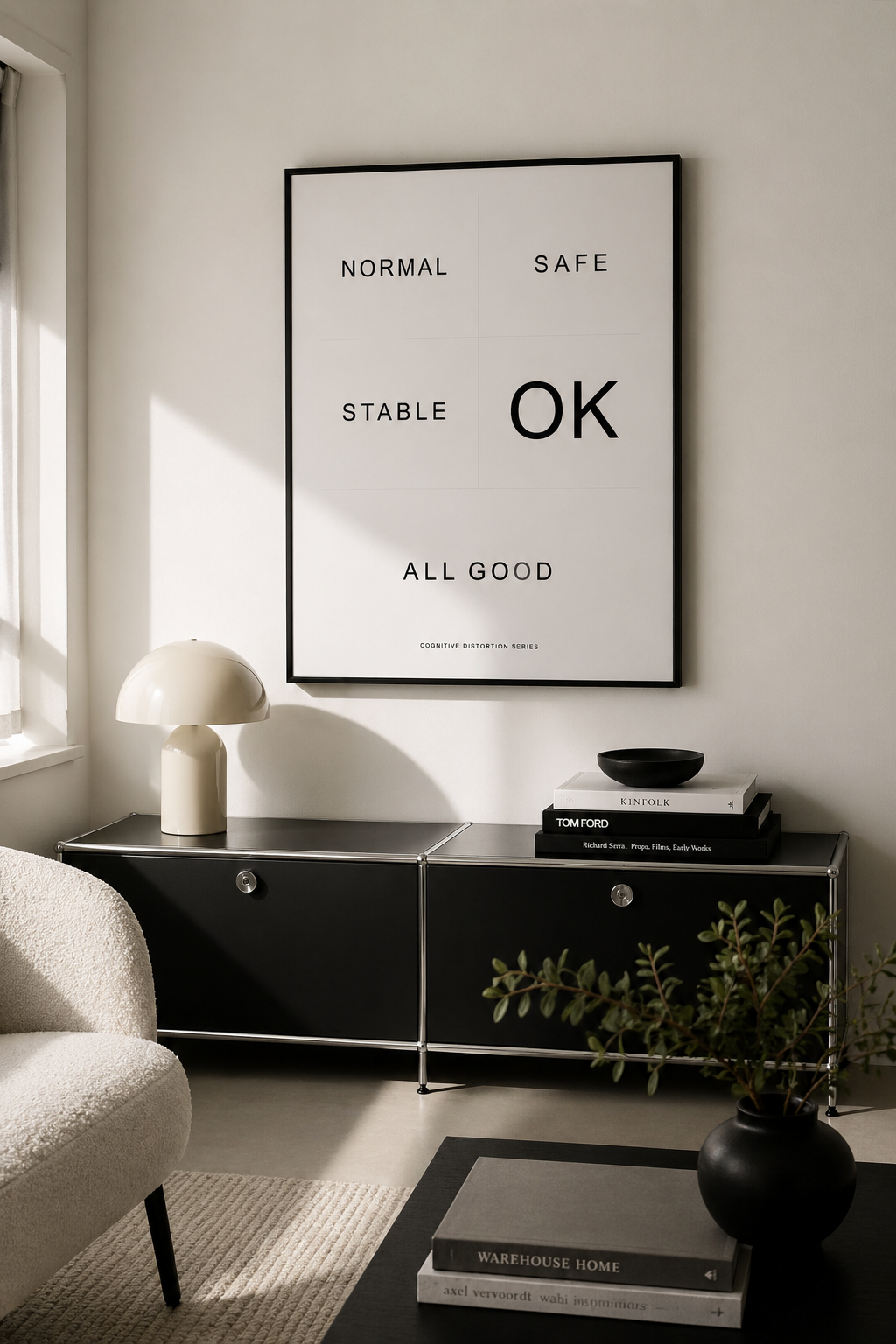 ALL GOOD? Minimal Typography Set – Cognitive Distortion Prints (6 Designs)