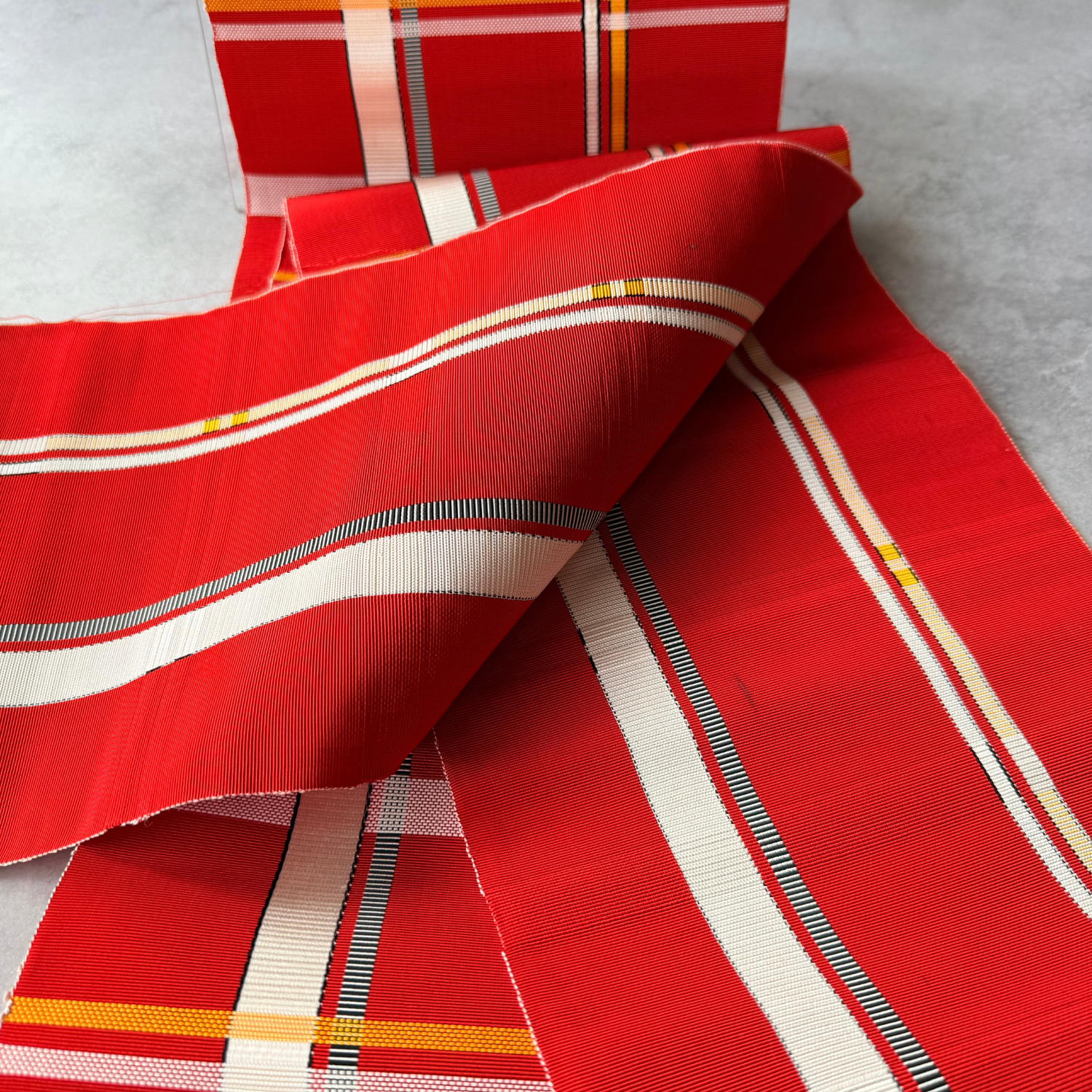 Flexible drape and reverse side of Japanese rayon obi fabric