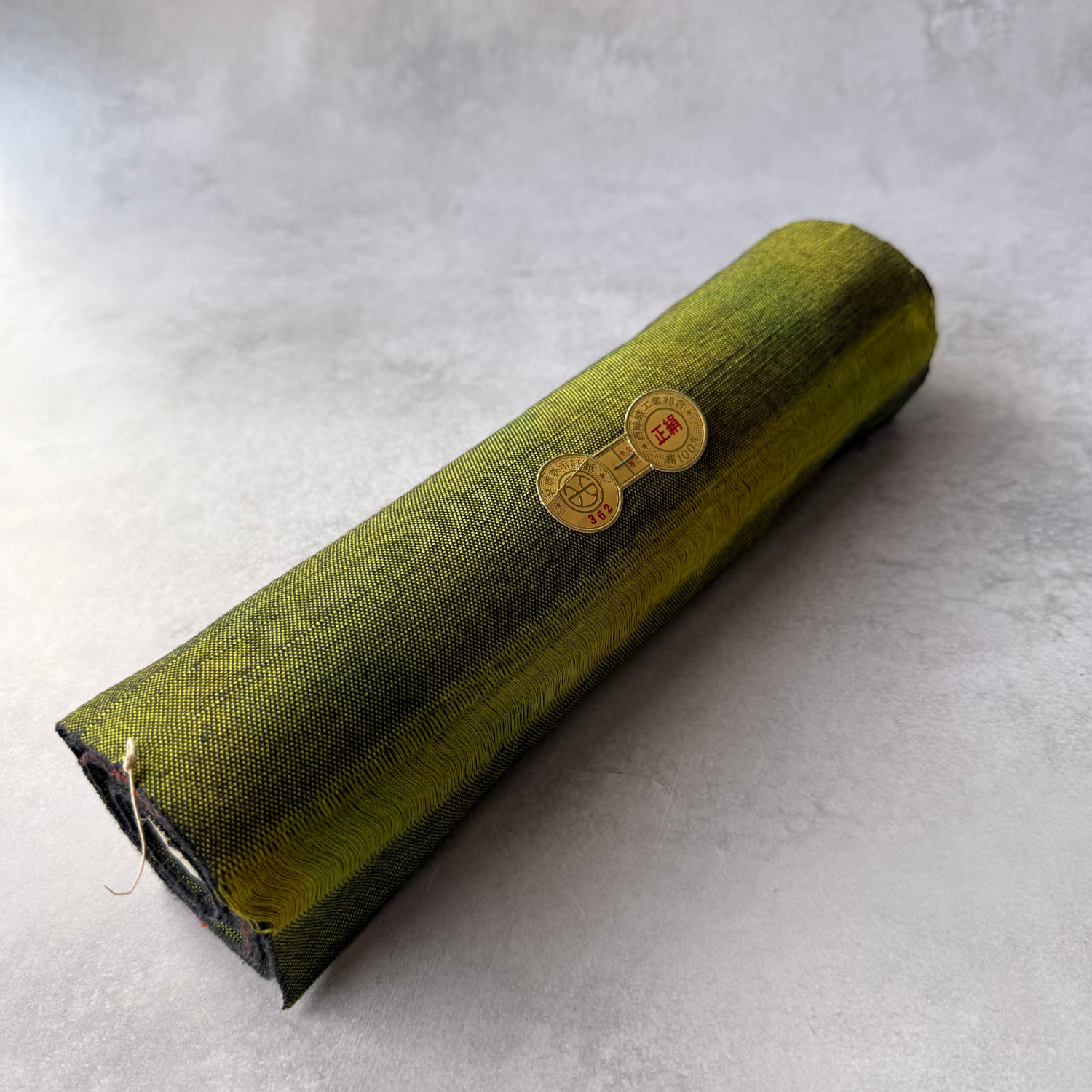Rolled Shirae Orimono silk Nagoya obi fabric with Nishijin labels